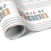 Retro-Klasse des Abschlusses 2023 Geschenkpapier (Rolleneckpunkt)