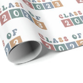 Retro-Klasse des Abschlusses 2023 Geschenkpapier (Rolleneckpunkt)