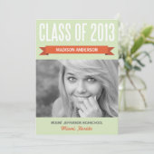 RETRO-KLASSE VON 2013| EINLAGE DER ABSCHLUSS EINLADUNG (Stehend Vorderseite)