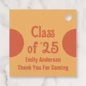 Retro-Klasse von '25 Orange Abschluss Vielen Dank Geschenkanhänger (Rückseite)