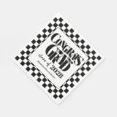 Retro-Klasse zum Abschluss Gratulation Schwarz Serviette (Ecke)