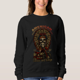Retro Klassik Alter Biker Amerikanischer Motorrad  Sweatshirt