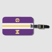 Retro Klassik Streifen Fette Schatten Monogramm 70 Gepäckanhänger (Vorderseite (Horizontal))