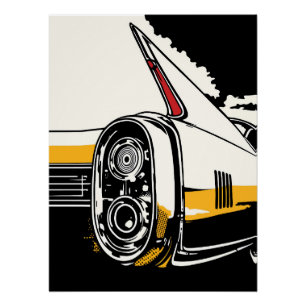 Retro-Klassiker-Autolichter Pop-Art-Illustration Poster
