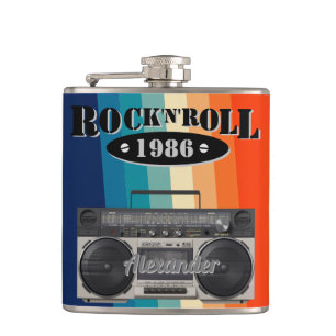 Retro-Klassiker Boombox Rock 'n' Roll Musik Vintag Flachmann