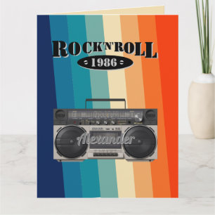 Retro-Klassiker Boombox Rock n Roll Musik vintage Karte