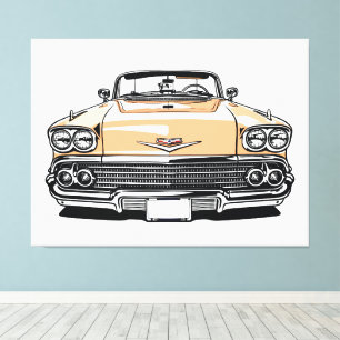 Retro Klassiker Cabrio Front Pop Art Leinwanddruck