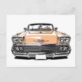 Retro Klassiker Cabrio Front Pop Art Postkarte (Vorderseite)