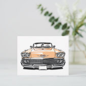 Retro Klassiker Cabrio Front Pop Art Postkarte (Stehend Vorderseite)
