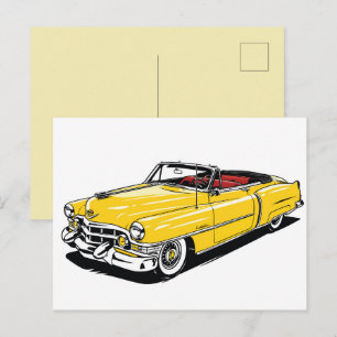 Retro Klassiker Cabrio Seiten PopArt Postkarte