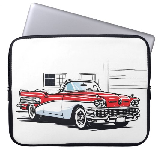 Retro Klassiker Cabrio Side Pop Art Laptopschutzhülle (Vorderseite)