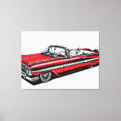 Retro Klassiker Cabrio Side Pop Art Leinwanddruck (Vorderseite)