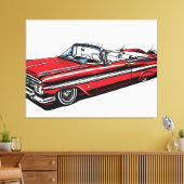 Retro Klassiker Cabrio Side Pop Art Leinwanddruck (Insitu (Wohnzimmer))