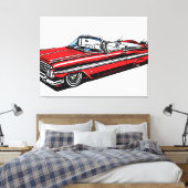 Retro Klassiker Cabrio Side Pop Art Leinwanddruck (Insitu (Schlafzimmer))