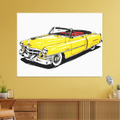 Retro Klassiker Cabrio Side PopArt Leinwanddruck (Insitu (Wohnzimmer))