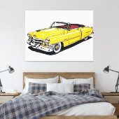Retro Klassiker Cabrio Side PopArt Leinwanddruck (Insitu (Schlafzimmer))