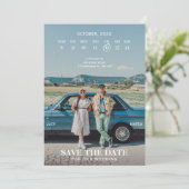 Retro-Klassiker-Foto Save The Date (Stehend Vorderseite)