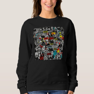 Retro-Klassiker-Kino-Aufkleber Collage - Vintage-F Sweatshirt