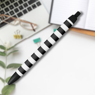 Retro Klassiker schwarz-weiß gestreift Kugelschreiber