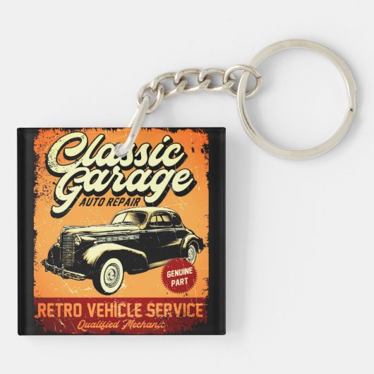 RETRO| KLASSISCHE GARAGE| SCHLÜSSELANHÄNGER (Rückseite)