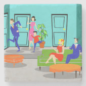 Retro klassischer Fernsehstein-Untersetzer Steinuntersetzer (Vorderseite)