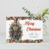 Retro Klassischer Weihnachtsknacker Feiertagskarte (Stehend Vorderseite)