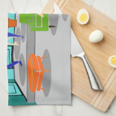 Retro klassisches FernsehGeschirrtuch Handtuch (Viertel Falte)