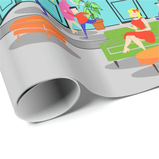 Retro klassisches FernsehPackpapier Geschenkpapier (Rolleneckpunkt)