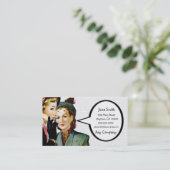 Retro Klatsch Visitenkarte (Stehend Vorderseite)