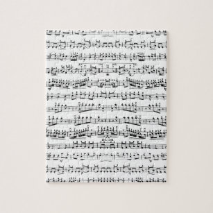 Retro Klavier-Blatt-Musiknoten-Muster Puzzle