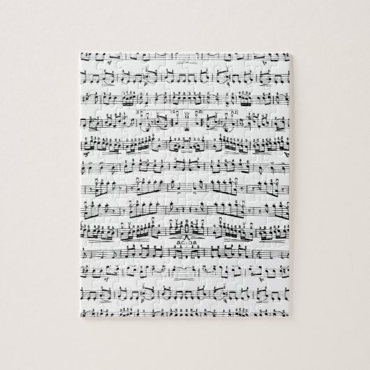 Retro Klavier-Blatt-Musiknoten-Muster Puzzle (Vertikal)