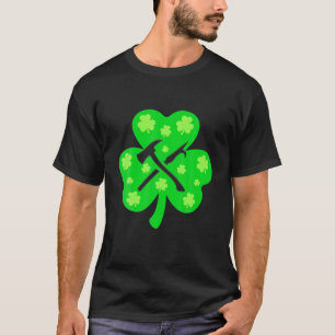 Retro Kleeblatt Firefighter St.Patrick Day Irish C T-Shirt