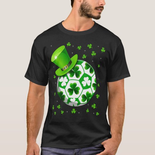 Retro Kleeblatt Soccer Sport St Patrick S Day Cost T-Shirt (Vorderseite)