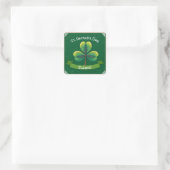 Retro Kleeblatt St Patricks Party Quadratischer Aufkleber (Tasche)