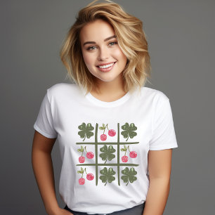 Retro Kleeblatt und Cherry St Patricks Day Tri-Blend Shirt