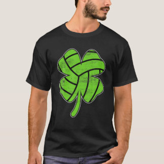 Retro Kleeblatt Volleyball Sport St. Patrick's Day T-Shirt