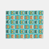 Retro-Kleinbusse Fleecedecke (Vorderseite (Horizontal))