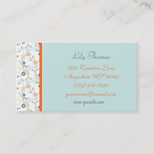 Retro kleine BlumenVisitenkarte Visitenkarte (Vorderseite)