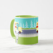 Retro kleine Stadtmilchmann-Tasse Tasse (Vorderseite Links)