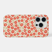 Retro kleines rotes Ditsy-Blumenmuster iPhone Hülle (Rückseite (Horizontal))