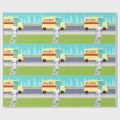 Retro Kleinstadt-Milchmann-Packpapier Geschenkpapier (Flach)