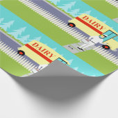 Retro Kleinstadt-Milchmann-Packpapier Geschenkpapier (Ecke)