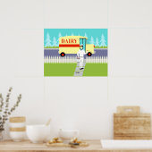 Retro-Kleinstadt-Milchmann-Plakat Poster (Küche)