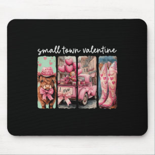Retro Kleinstadt Valentinstag Süße Kuh Valentinsta Mousepad
