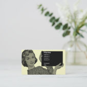 Retro Klemmbrett Visitenkarte (Stehend Vorderseite)