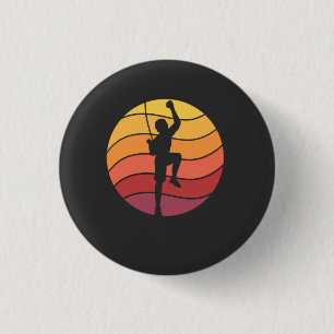 Retro Kletterer beim Rock Climbing Button