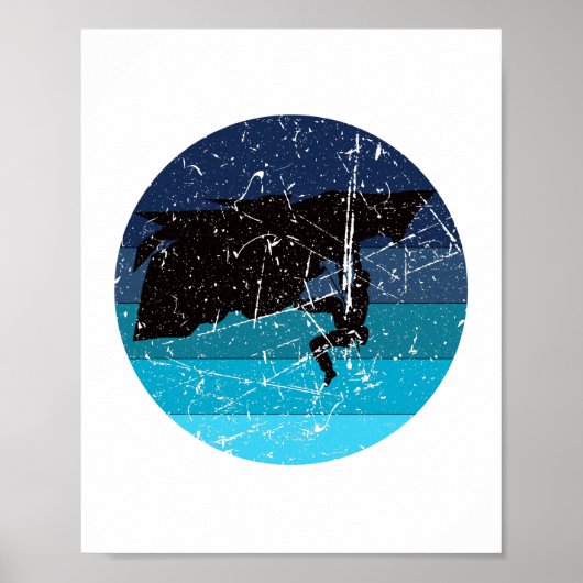 Retro Kletterer Felsenklettern Poster (Vorne)