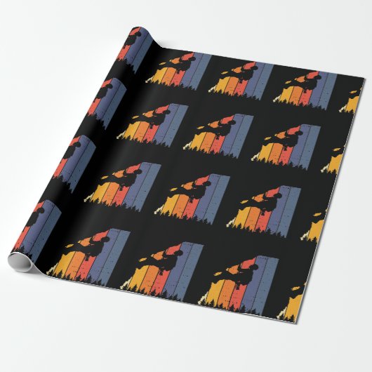 Retro-Klettern Bouldering Felsenklettern Geschenkpapier (Ungerollt)