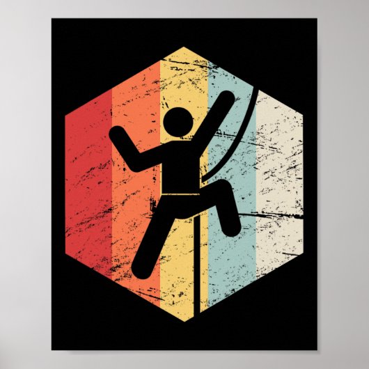 Retro Klettern Poster (Vorne)