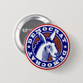 Retro Knopf Abstimmungs-blauer Demokraten Button (Vorne & Hinten)